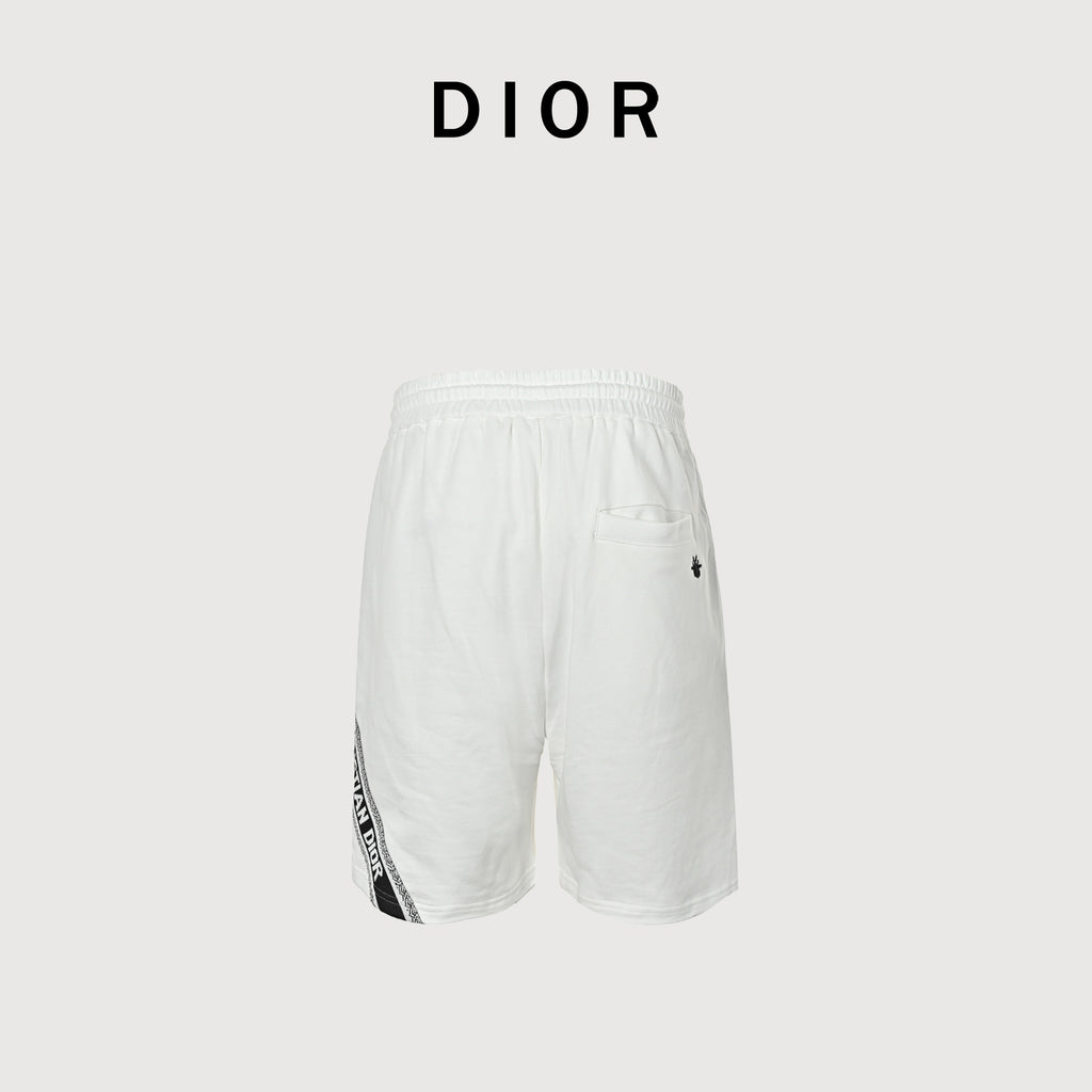 Dior 26SS Letter Jacquard Woven Tape Shorts - White