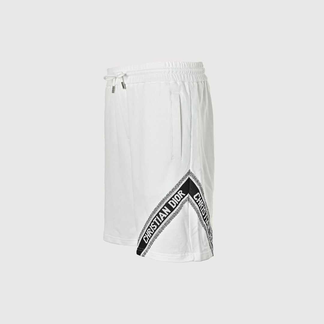 Dior 26SS Letter Jacquard Woven Tape Shorts - White