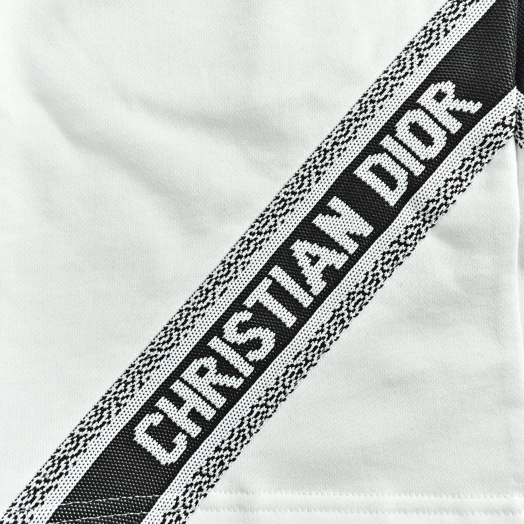 Dior 26SS Letter Jacquard Woven Tape Shorts - White