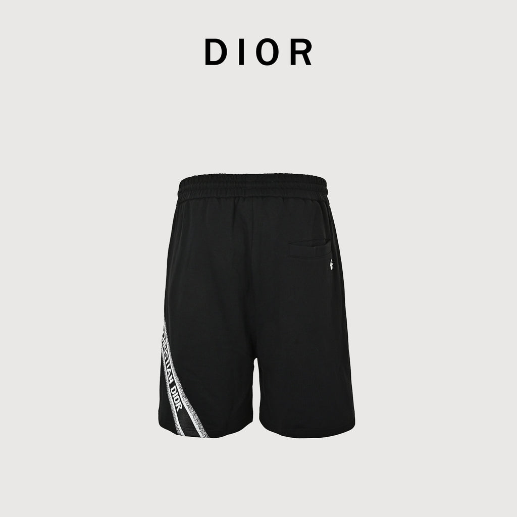 Dior 26SS Letter Jacquard Woven Tape Shorts - Black