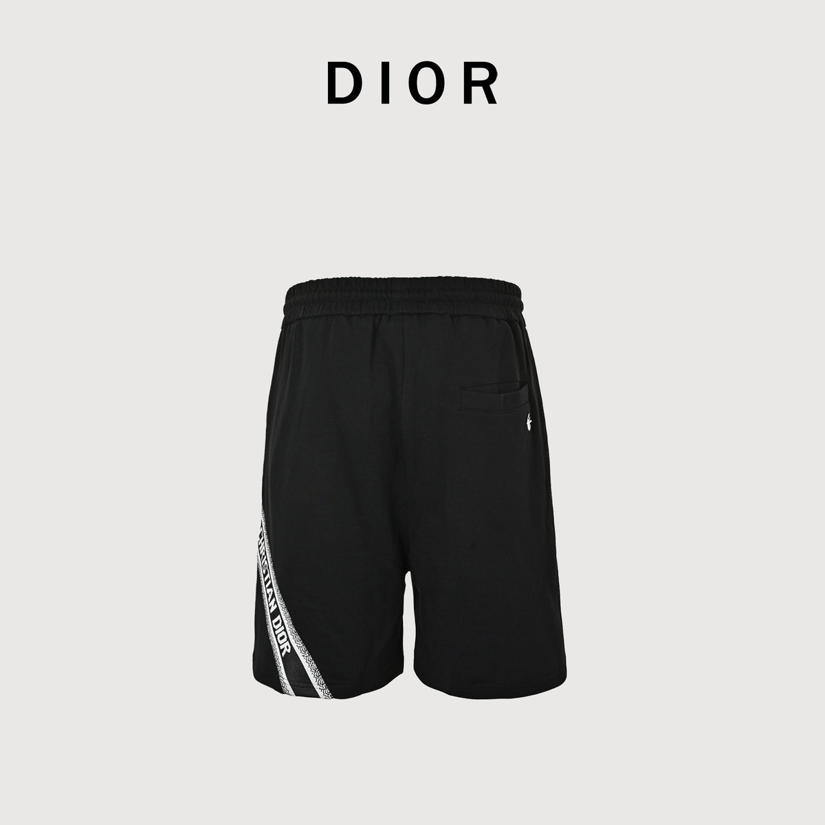Dior 26SS Letter Jacquard Woven Tape Shorts - Black