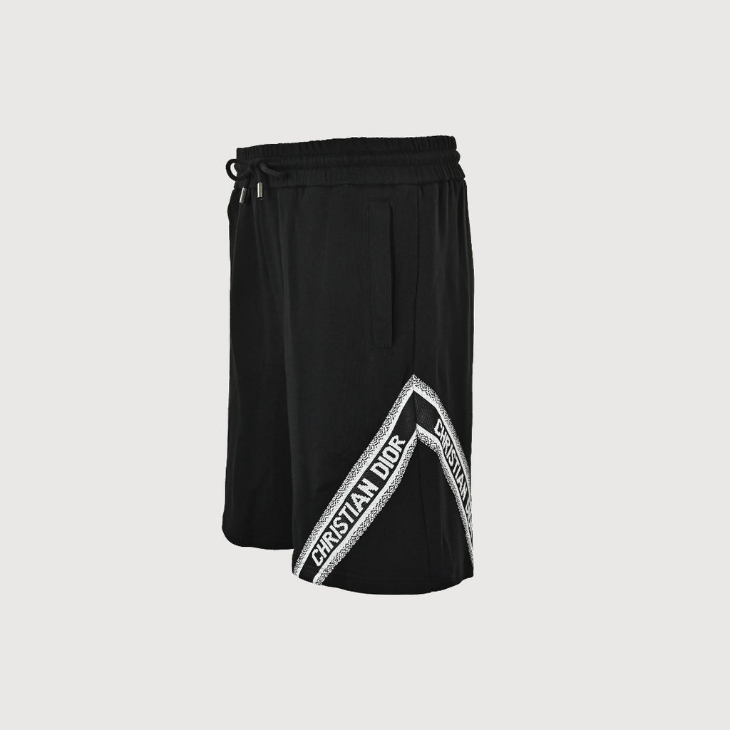 Dior 26SS Letter Jacquard Woven Tape Shorts - Black