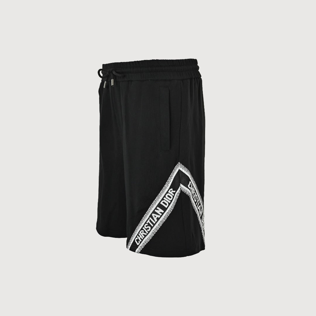 Dior 26SS Letter Jacquard Woven Tape Shorts - Black