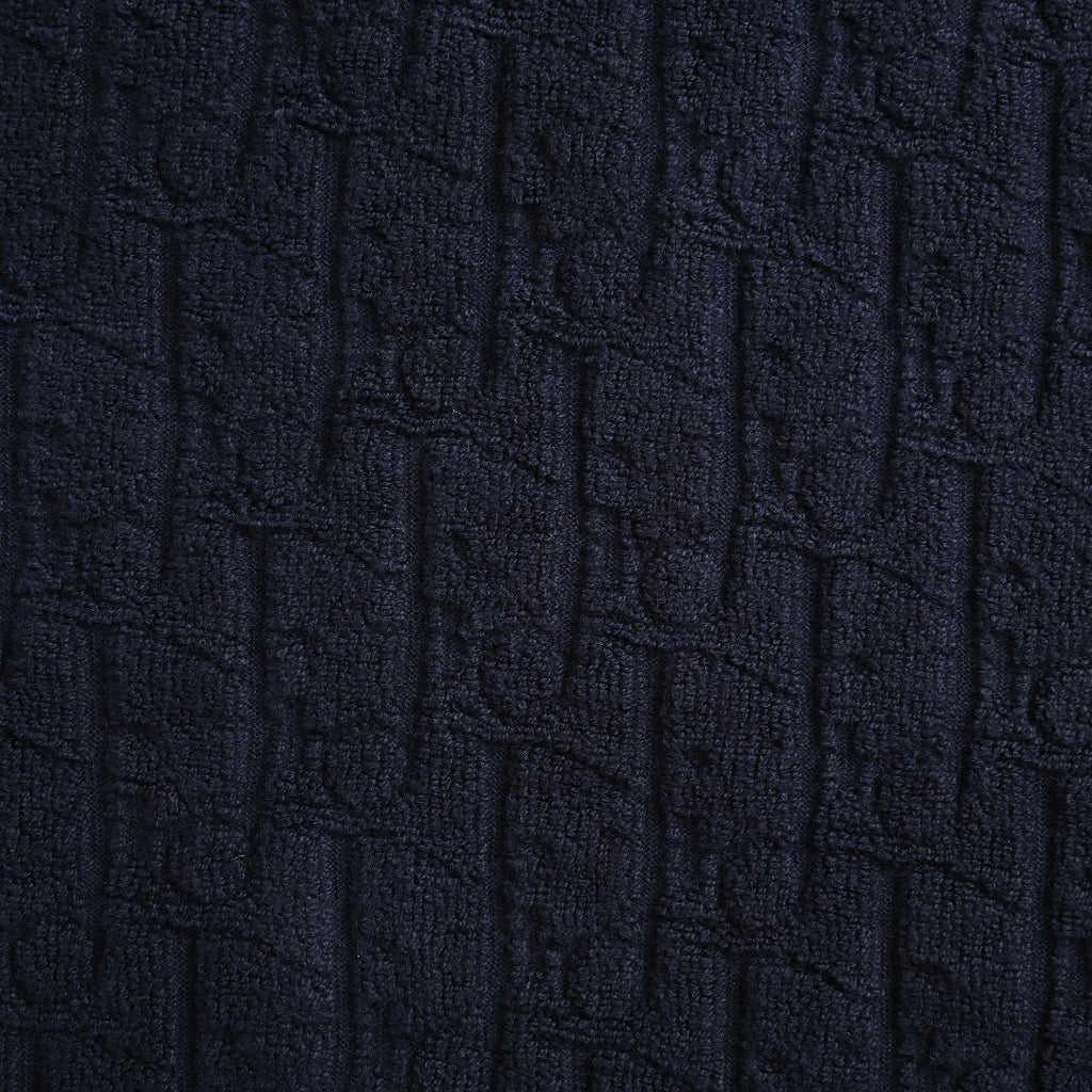 Dior CD Terry Jacquard Velvet Flock Set Short Sleeve T-Shirt - Navy