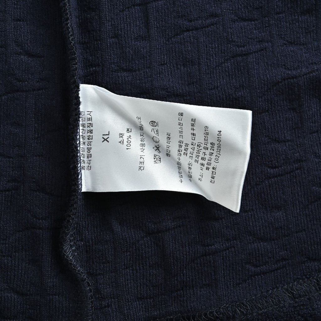 Dior CD Terry Jacquard Velvet Flock Set Short Sleeve T-Shirt - Navy