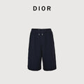 Dior CD Terry Jacquard Velvet Flock Set Shorts - Navy