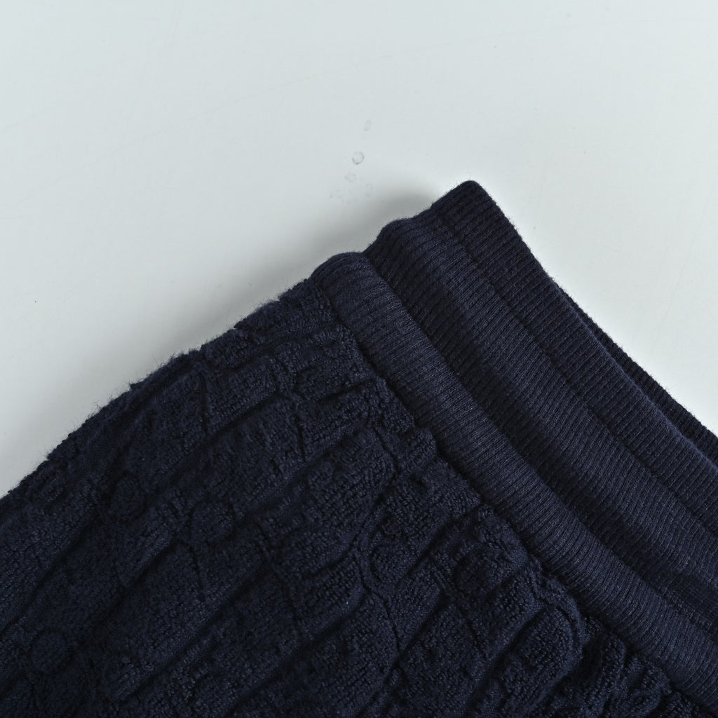 Dior CD Terry Jacquard Velvet Flock Set Shorts - Navy
