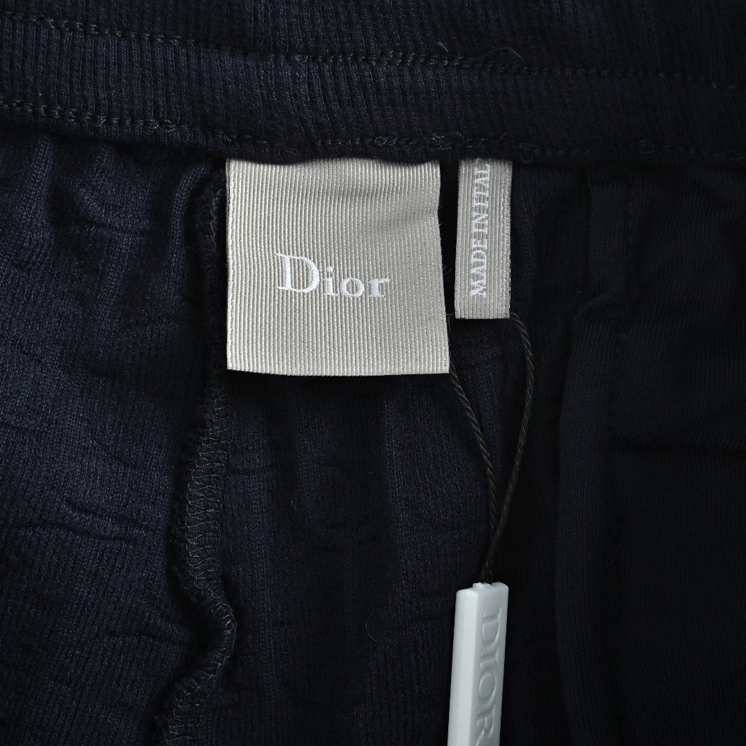 Dior CD Terry Jacquard Velvet Flock Set Shorts - Navy