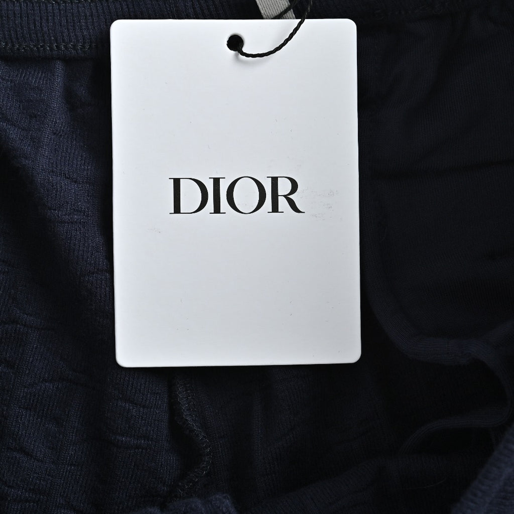 Dior CD Terry Jacquard Velvet Flock Set Shorts - Navy