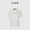Dior 26SS Letter Badge Embroidered Short Sleeve T-Shirt - White