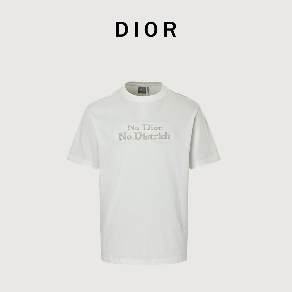 Dior Forest Caterpillar 3D Embroidered Short Sleeve T-Shirt - White
