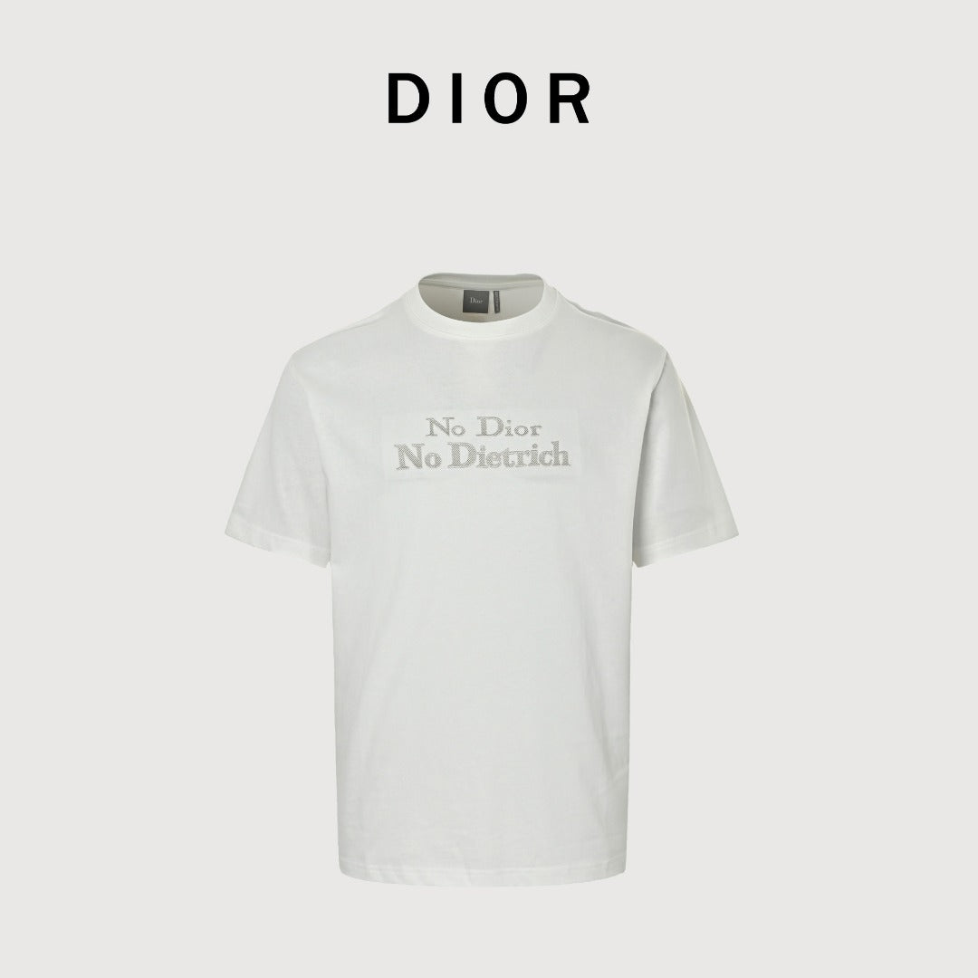 Dior Forest Caterpillar 3D Embroidered Short Sleeve T-Shirt - White