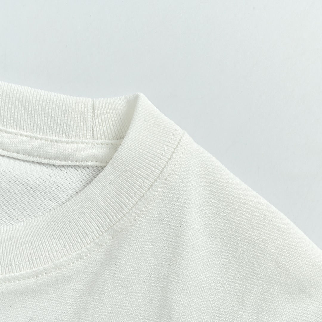 Dior 26SS Letter Badge Embroidered Short Sleeve T-Shirt - White