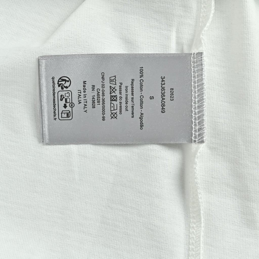 Dior Forest Caterpillar 3D Embroidered Short Sleeve T-Shirt - White
