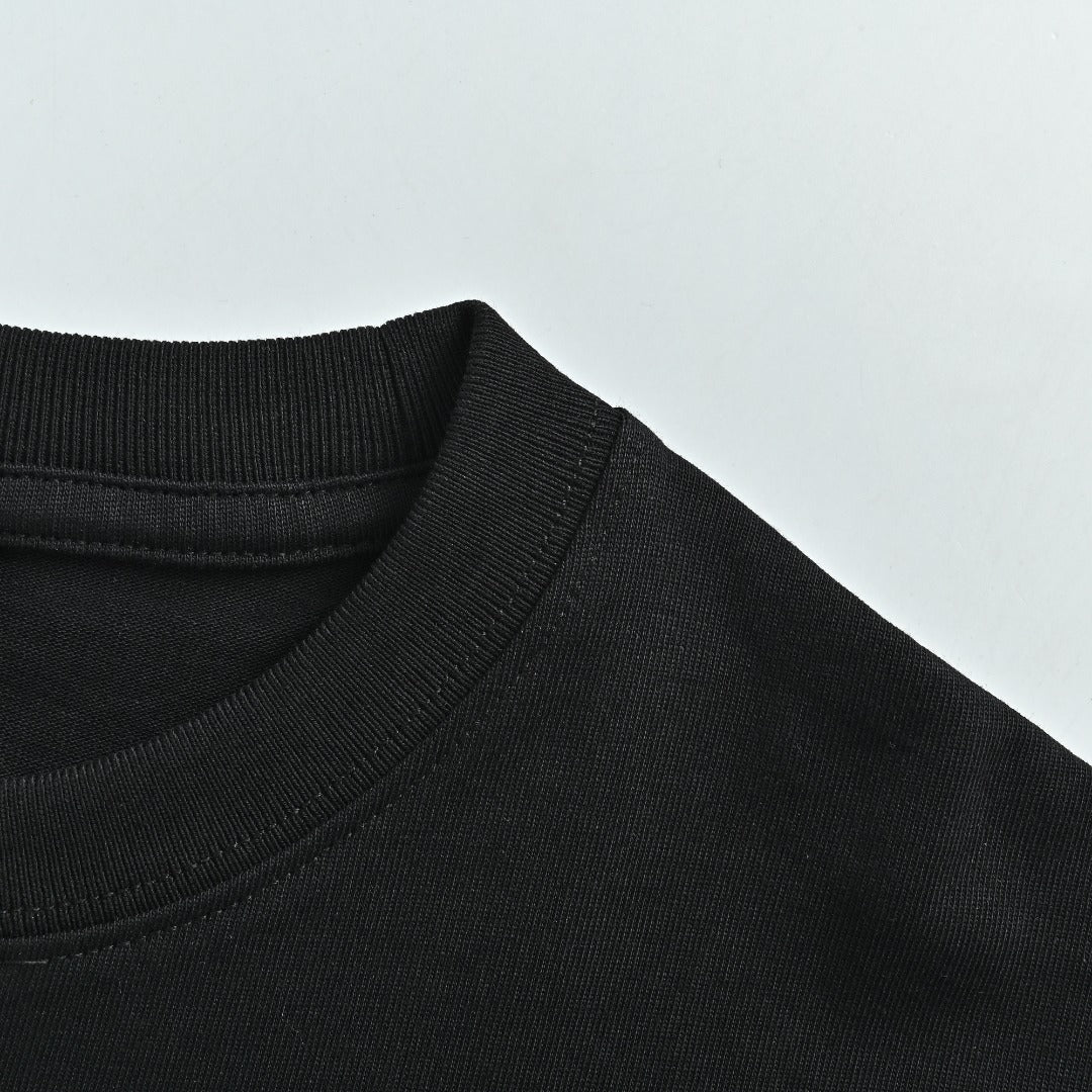 Dior 26SS Letter Badge Embroidered Short Sleeve T-Shirt - Black