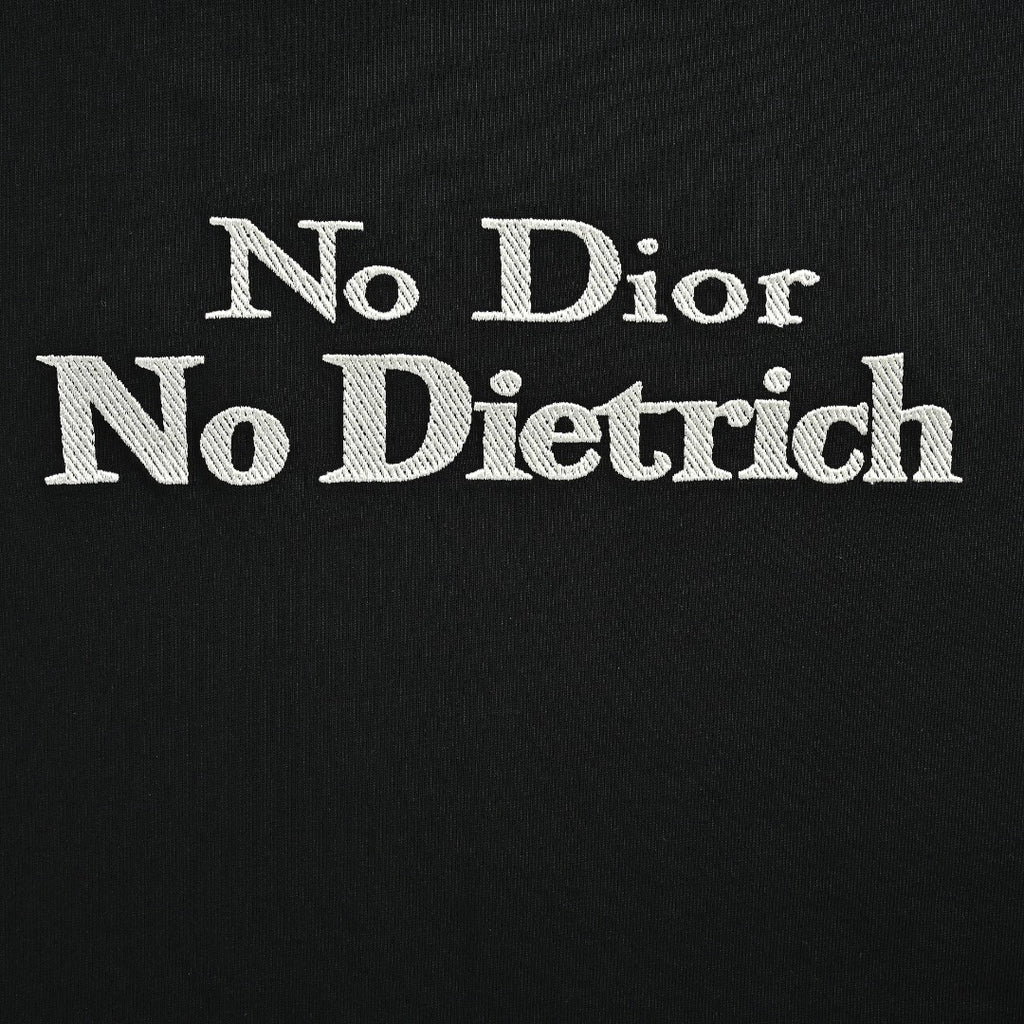 Dior 26SS Letter Badge Embroidered Short Sleeve T-Shirt - Black