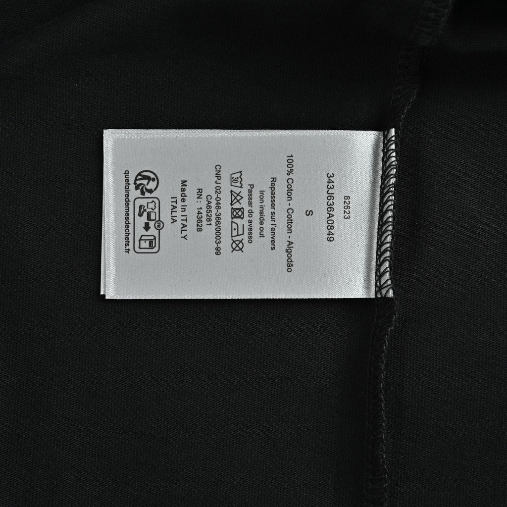 Dior 26SS Letter Badge Embroidered Short Sleeve T-Shirt - Black