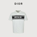 Dior Christian Dior Chest Letter Jacquard Knit Stripe Short Sleeve T-Shirt - White