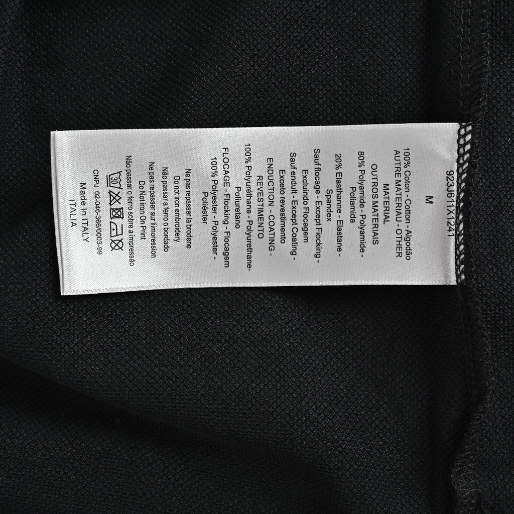 Dior CD Square Badge Pocket Embroidered Letter Short Sleeve Polo Shirt - Black