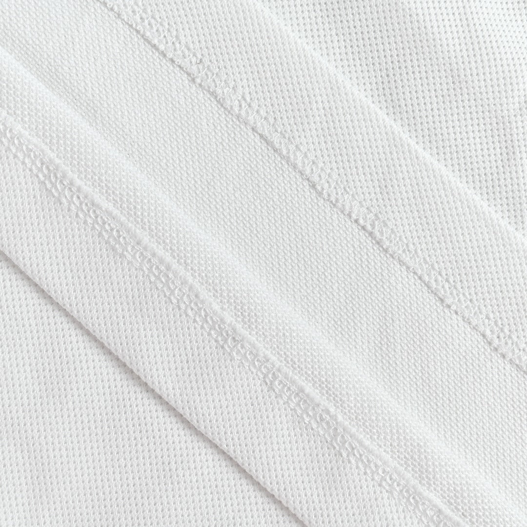 Dior CD Square Badge Pocket Letter Embroidered Short Sleeve Polo Shirt - White