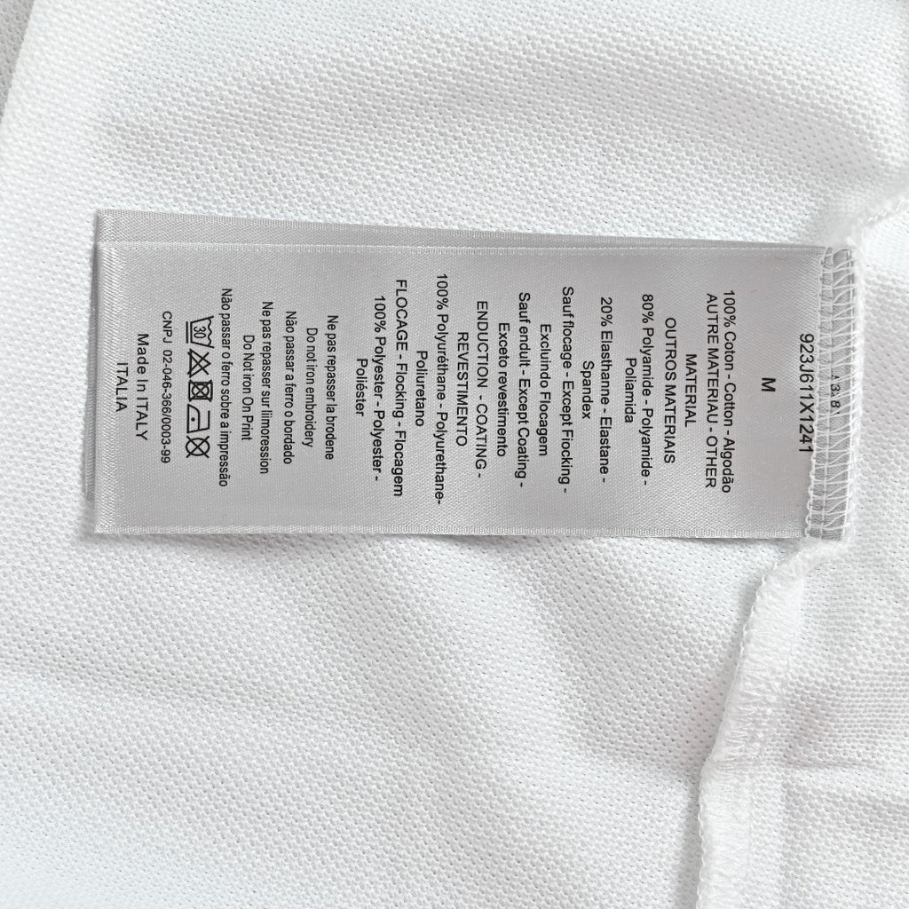 Dior CD Square Badge Pocket Letter Embroidered Short Sleeve Polo Shirt - White