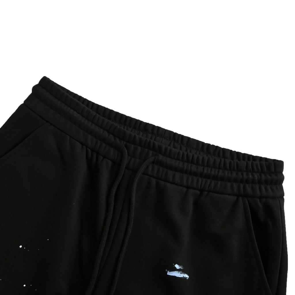 Dior CD Graffiti Paint Splash Embroidered Terry Shorts - Black
