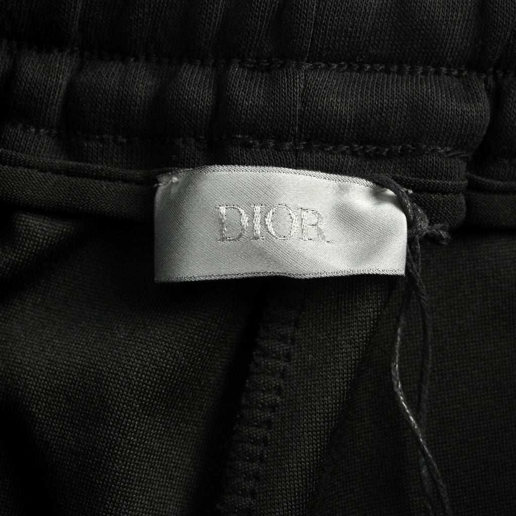 Dior CD Hand-Painted Flame Gradient Terry Shorts - Black
