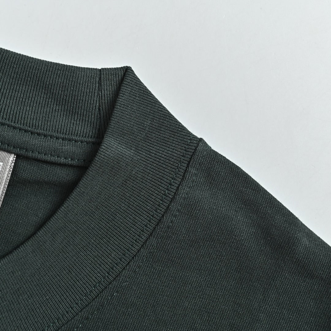 Dior Forest Green Whimsical Caterpillar 3D Embroidered Short Sleeve T-Shirt - Dark Green