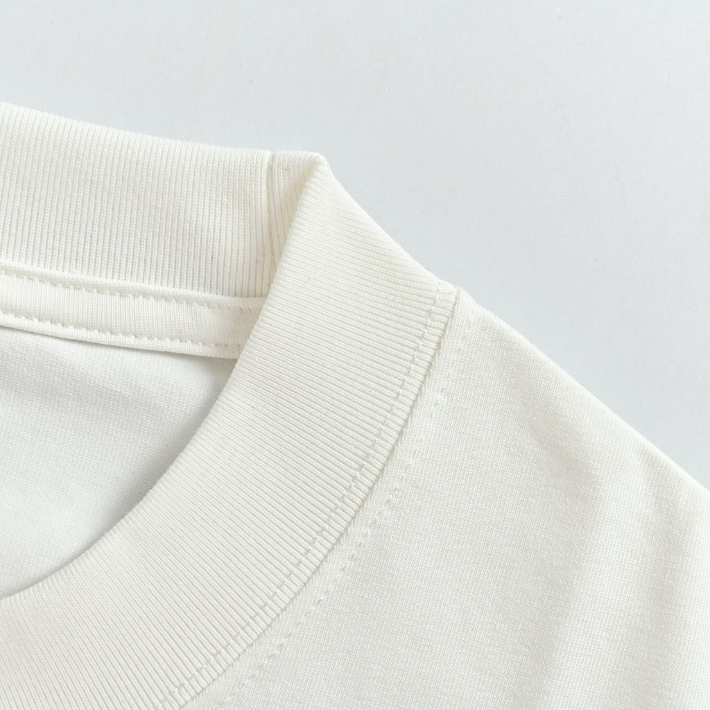 Dior Cursive Silver Thread Script Embroidered Short Sleeve T-Shirt - White