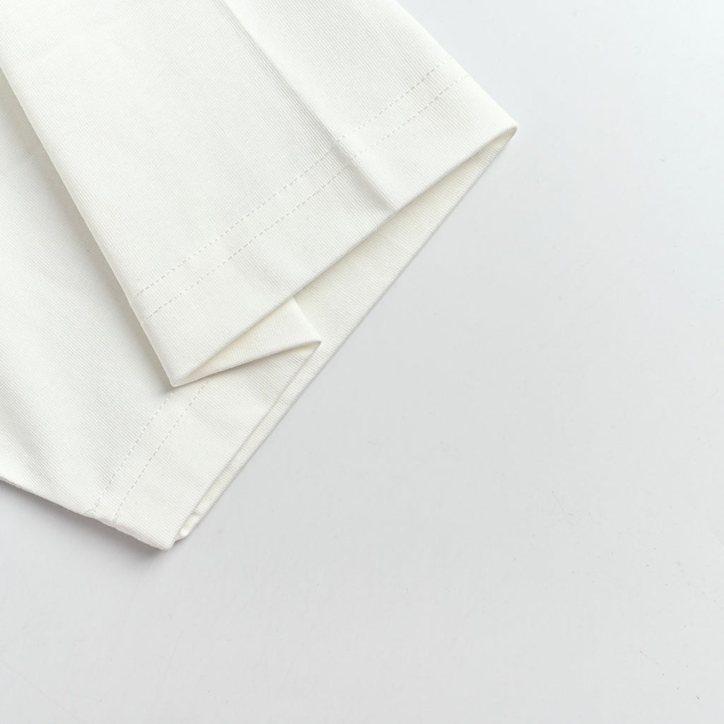 Dior Cursive Silver Thread Script Embroidered Short Sleeve T-Shirt - White