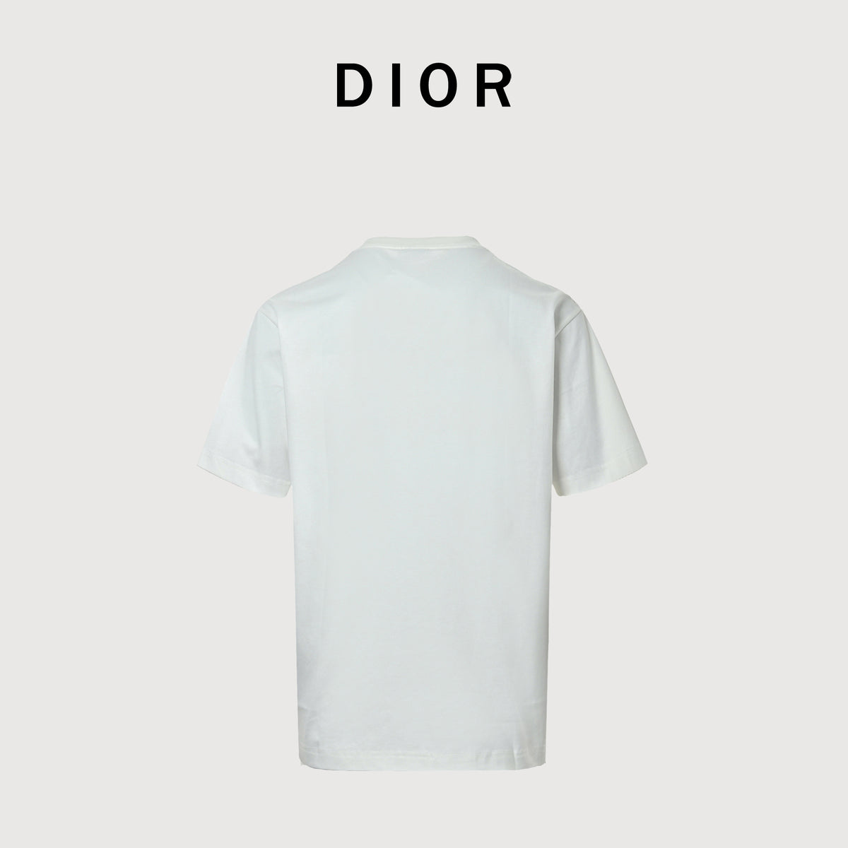 Dior Cursive Silver Thread Script Embroidered Short Sleeve T-Shirt - White