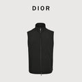 Dior CD Embroidered Stand Collar Zip Vest - Black