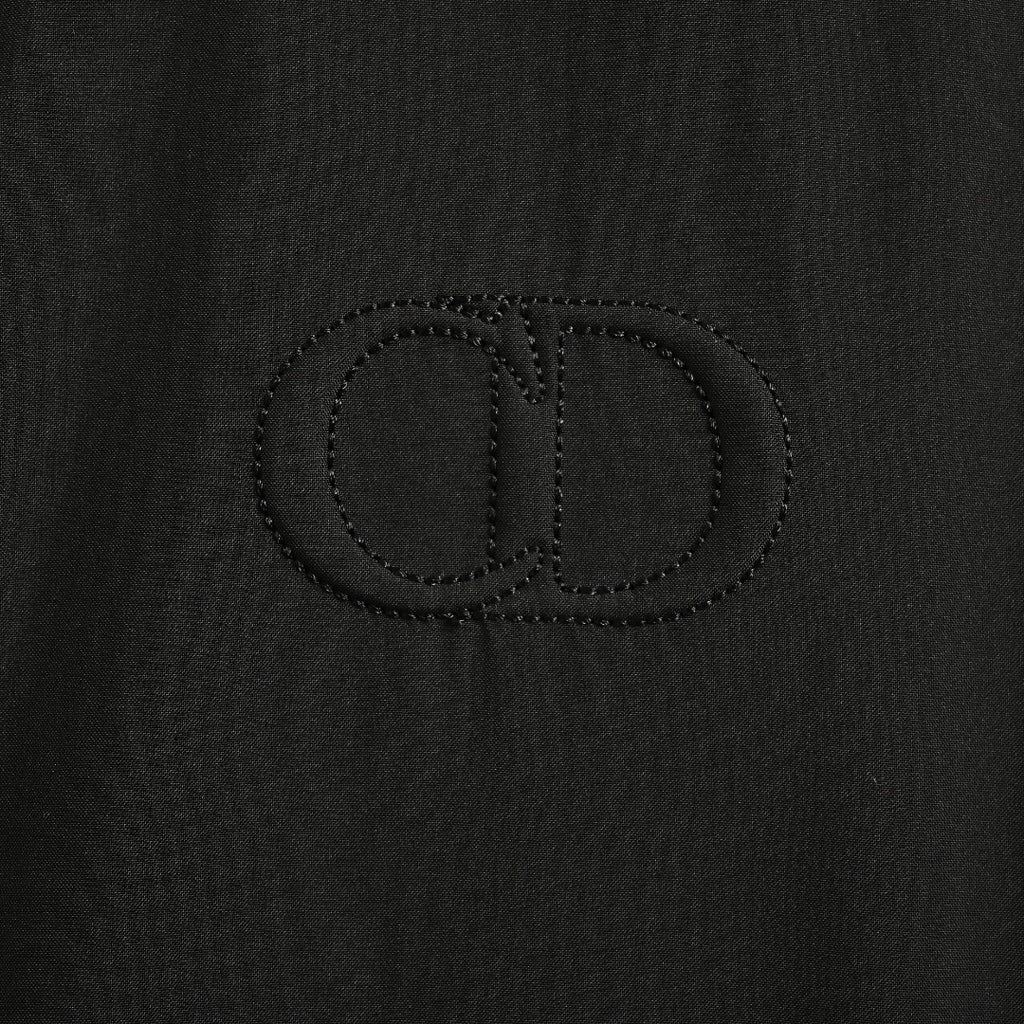 Dior CD Embroidered Stand Collar Zip Vest - Black