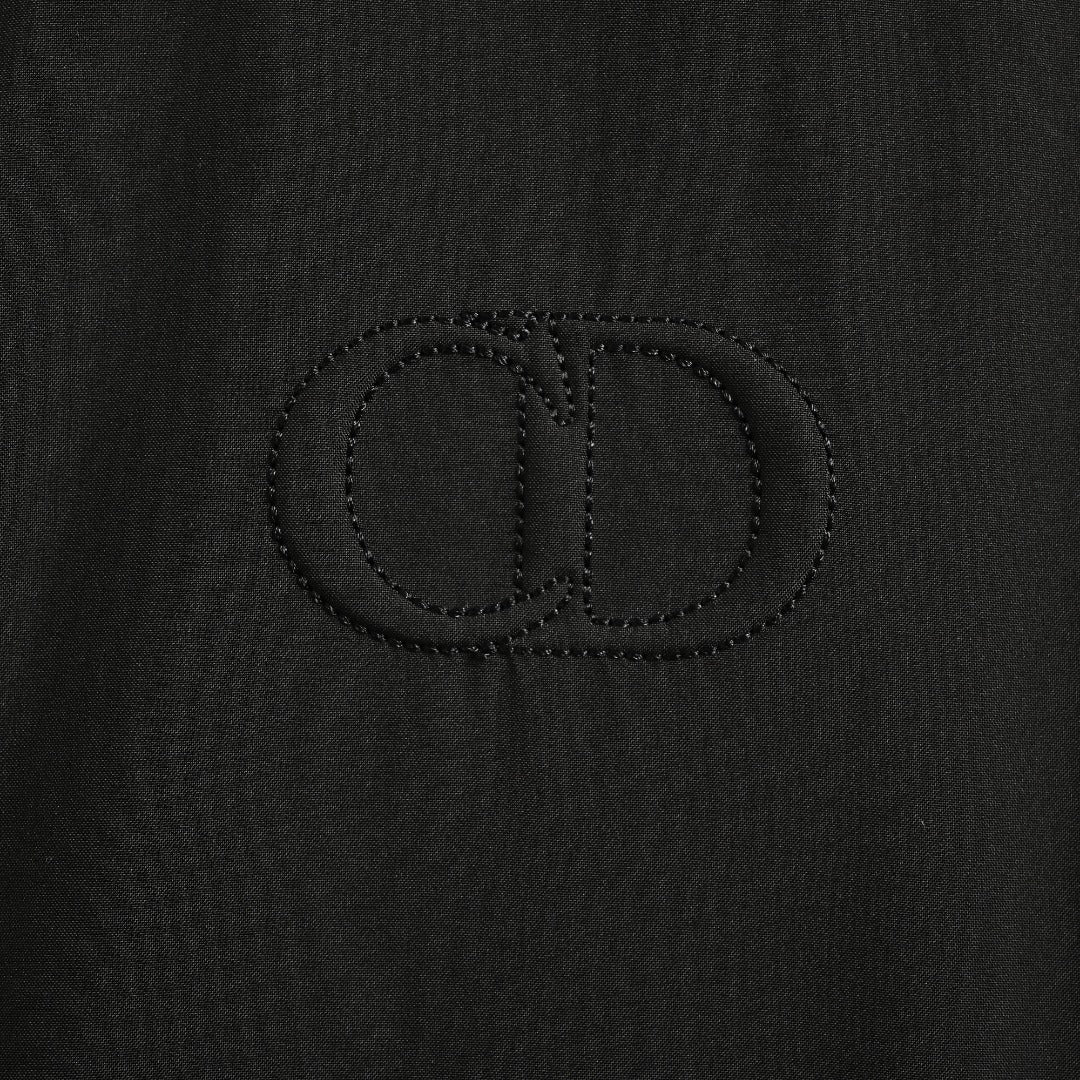 Dior CD Embroidered Stand Collar Zip Vest - Black