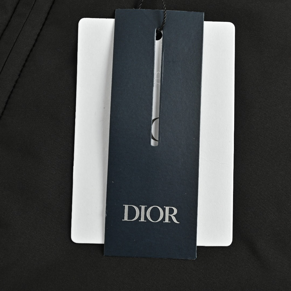 Dior CD Embroidered Stand Collar Zip Vest - Black