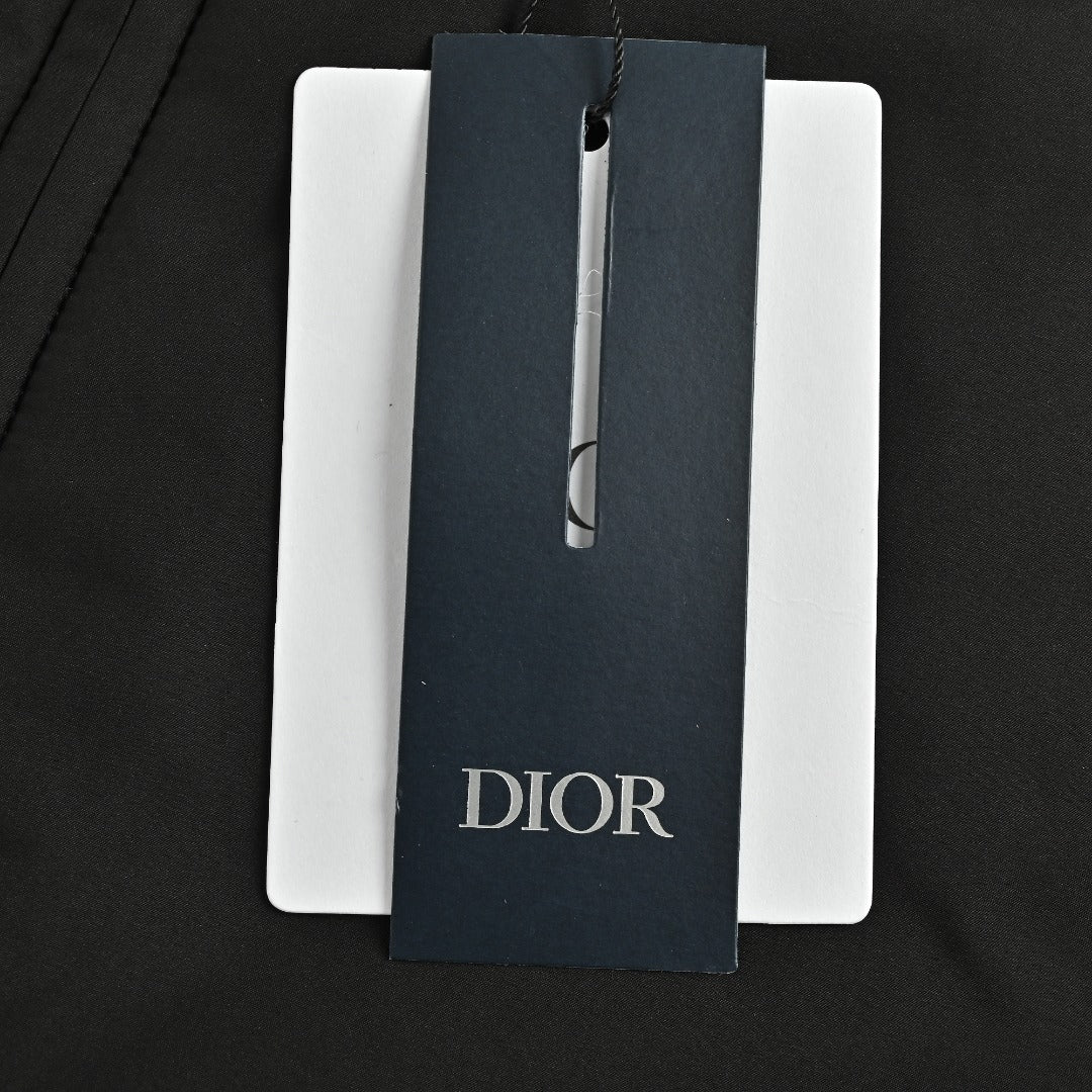 Dior CD Embroidered Stand Collar Zip Vest - Black
