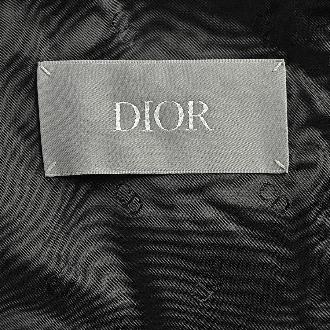 Dior CD Embroidered Stand Collar Zip Vest - Black