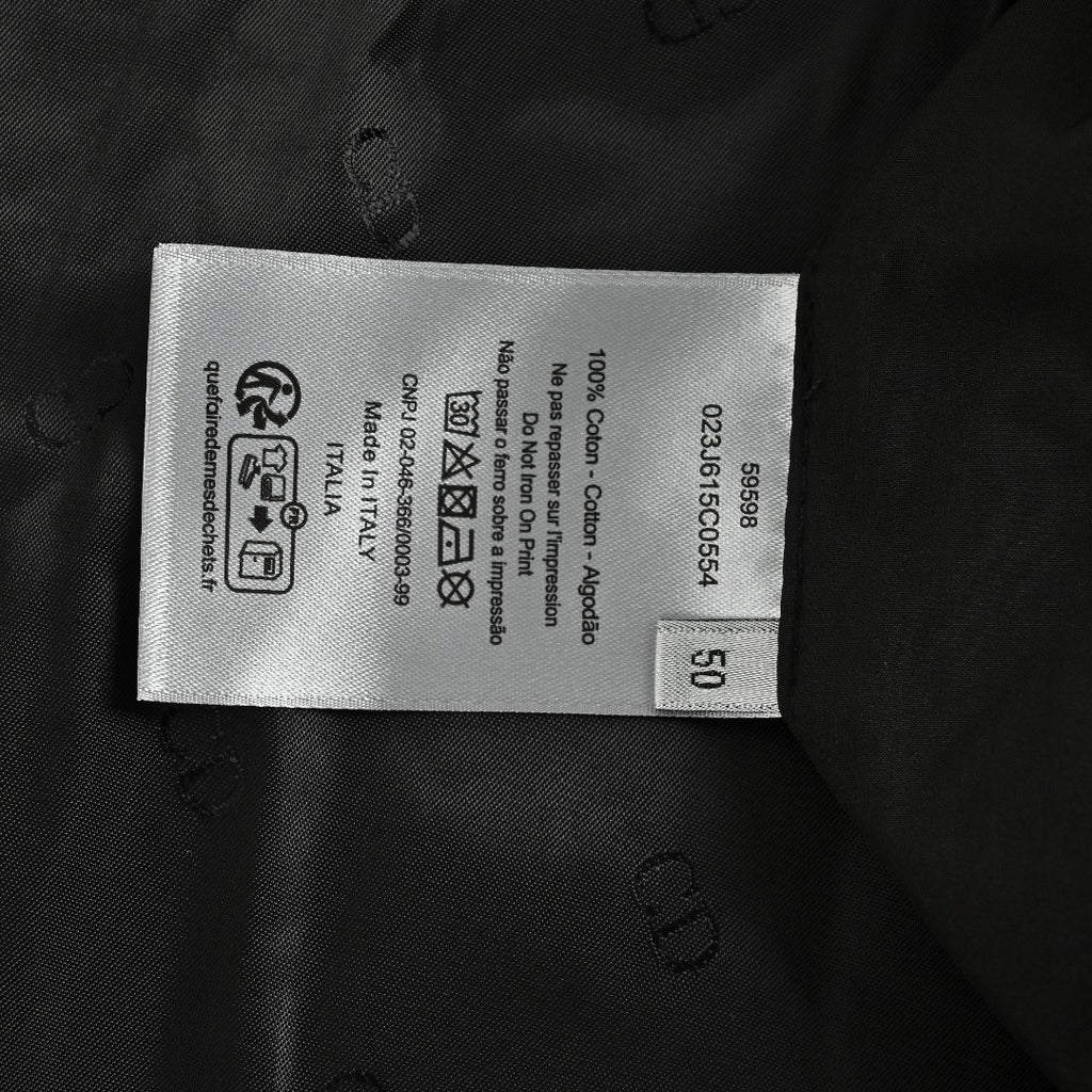 Dior CD Embroidered Stand Collar Zip Vest - Black