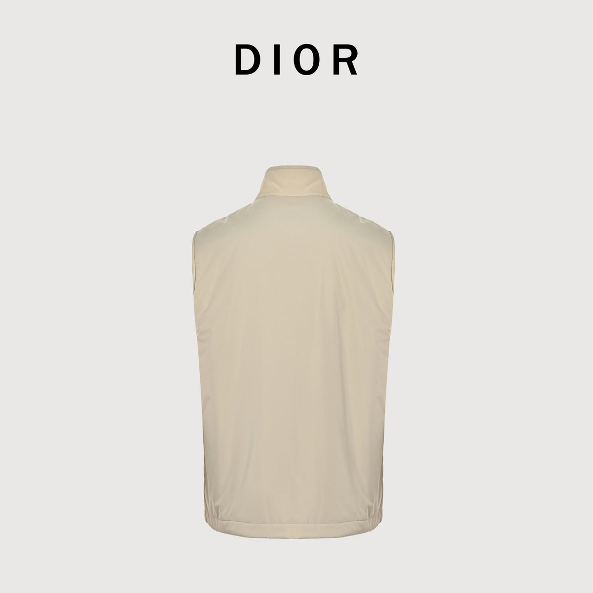 Dior CD Embroidered Stand Collar Zip Vest - Cream