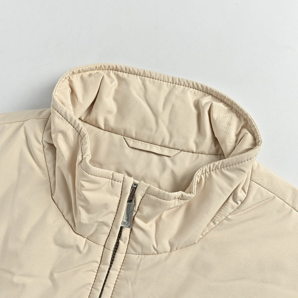 Dior CD Embroidered Stand Collar Zip Vest - Cream