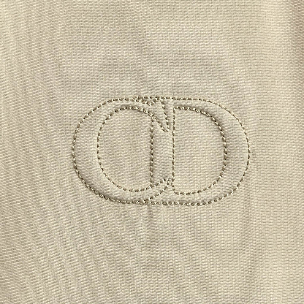 Dior CD Embroidered Stand Collar Zip Vest - Cream