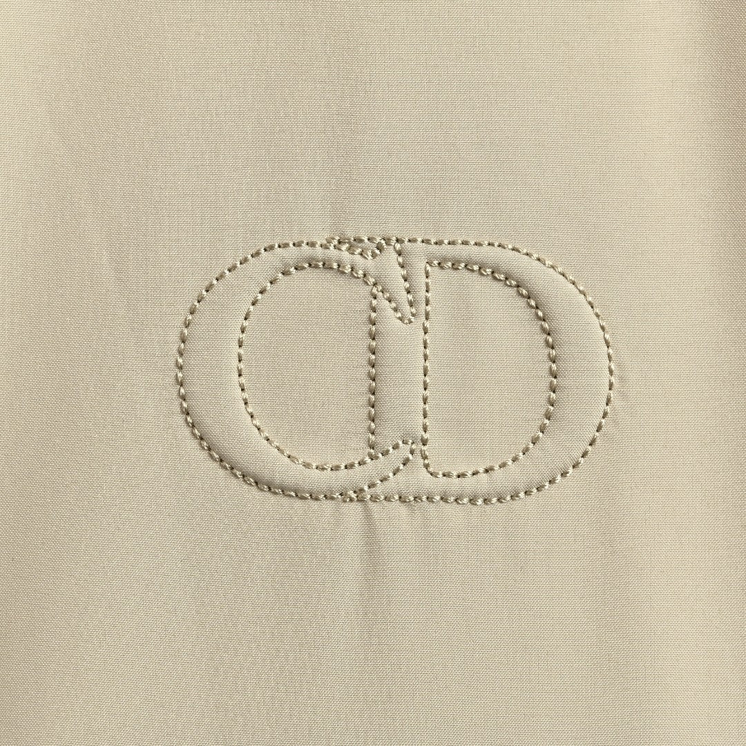 Dior CD Embroidered Stand Collar Zip Vest - Cream