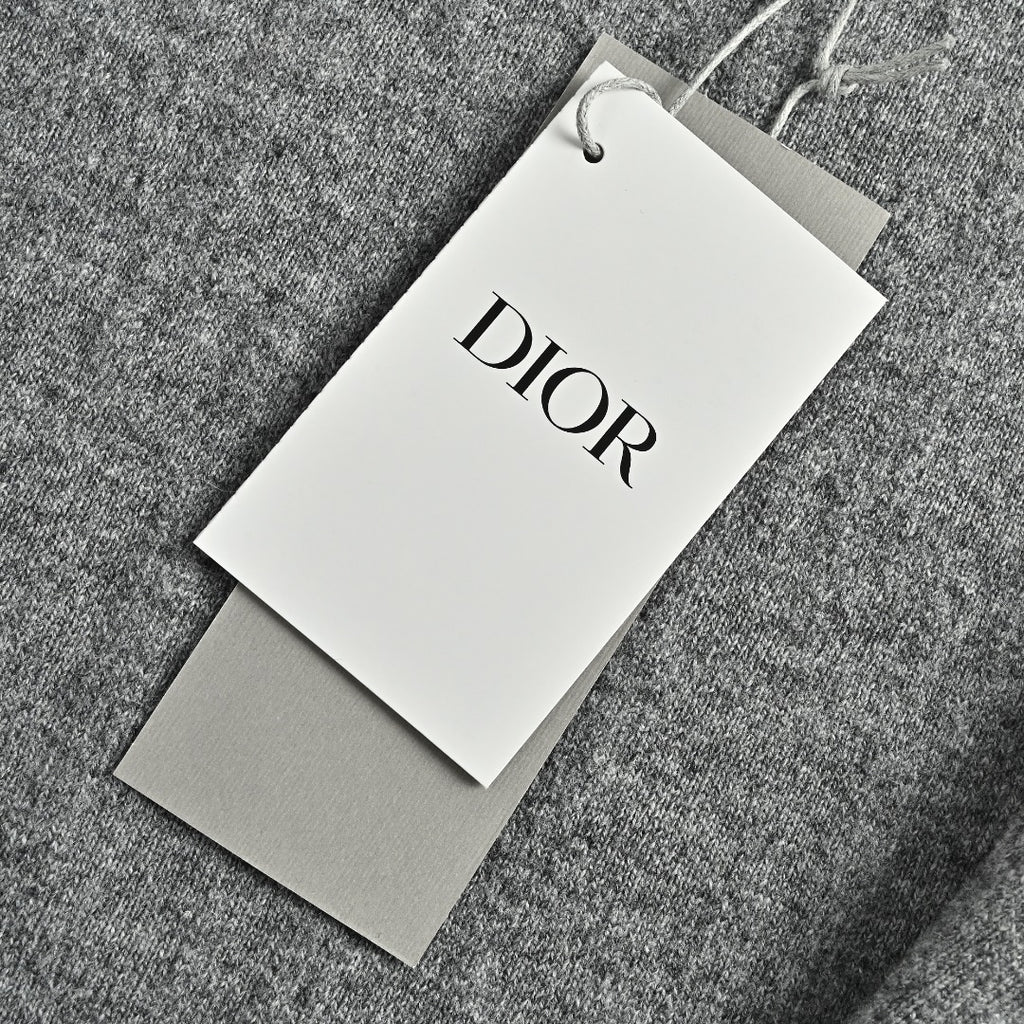 Dior 26SS Oblique All-Over Jacquard Knit Zip Hoodie - Grey