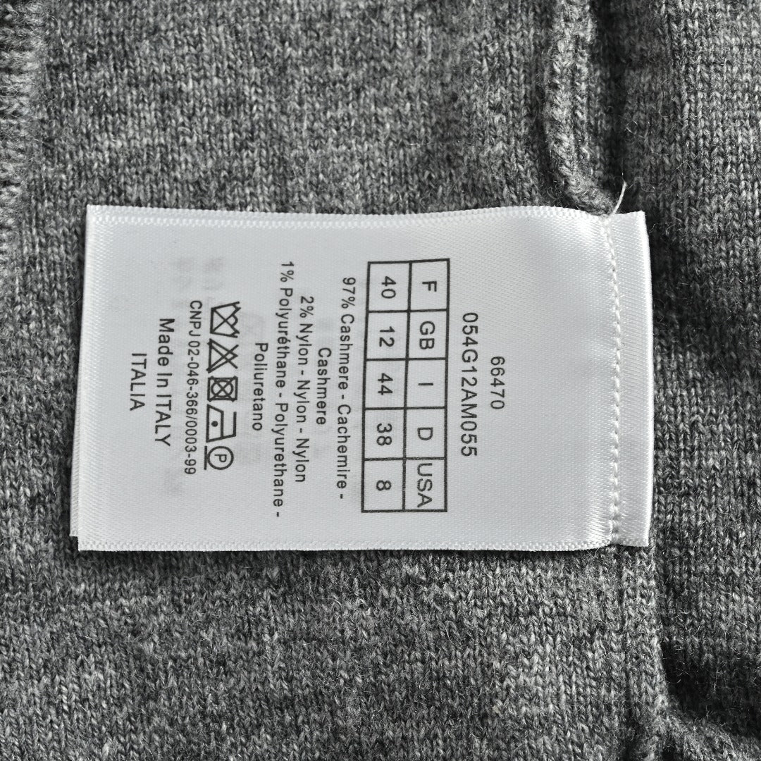 Dior 26SS Oblique All-Over Jacquard Knit Zip Hoodie - Grey