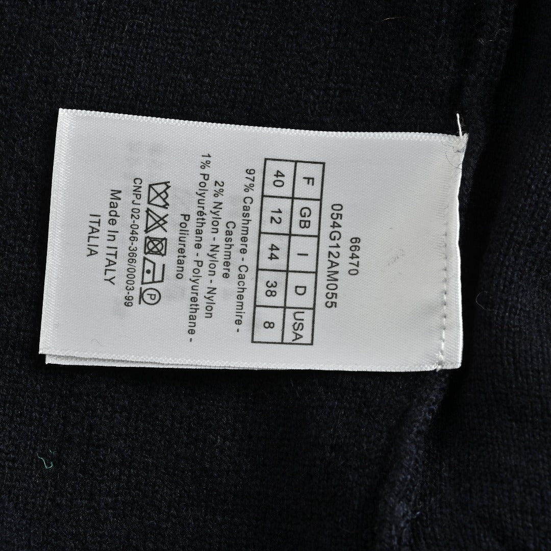 Dior 26SS Oblique All-Over Jacquard Knit Zip Hoodie - Navy