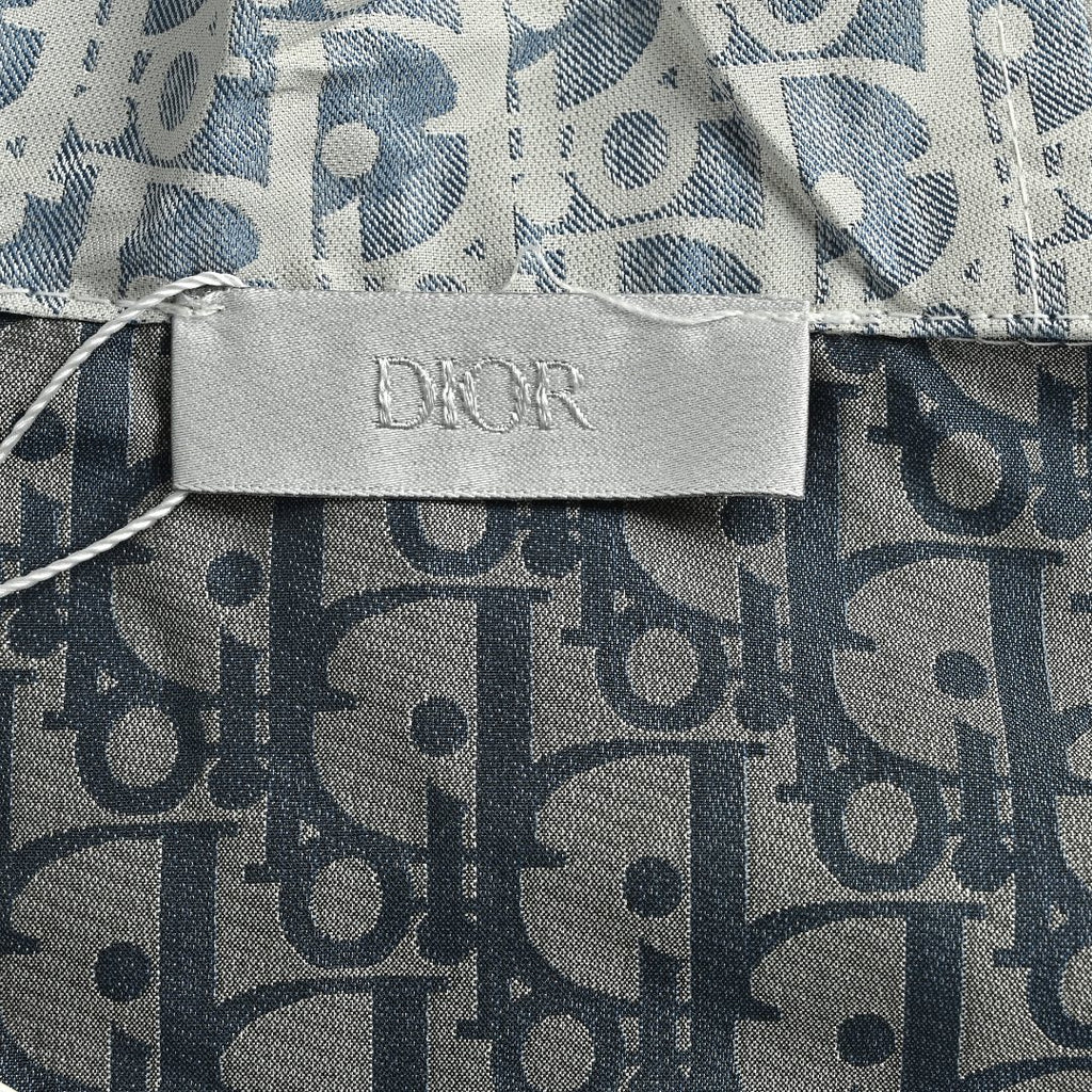 Dior Oblique All-Over Bee Logo Print Zip Jacket - Light Grey