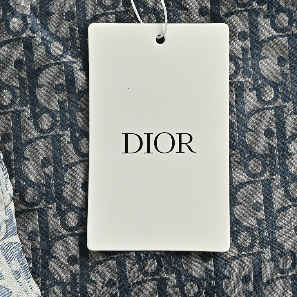 Dior Oblique All-Over Bee Logo Print Zip Jacket - Light Grey