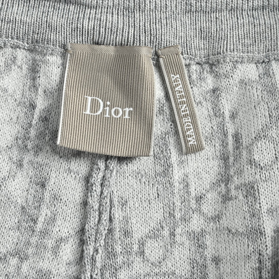 Dior CD Oblique Jacquard Lined Blended Sweatpants - Light Grey