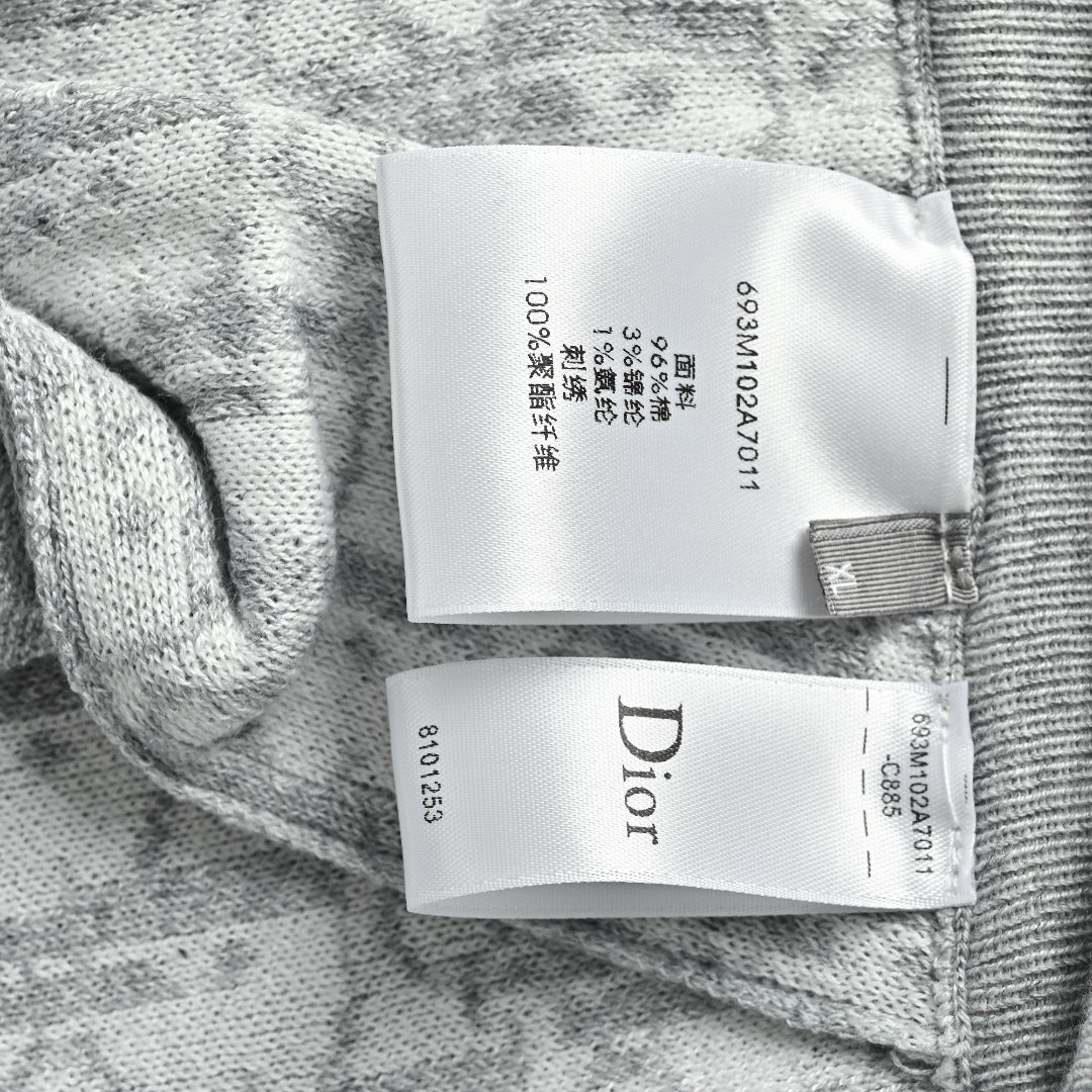Dior CD Oblique Jacquard Lined Blended Sweatpants - Light Grey