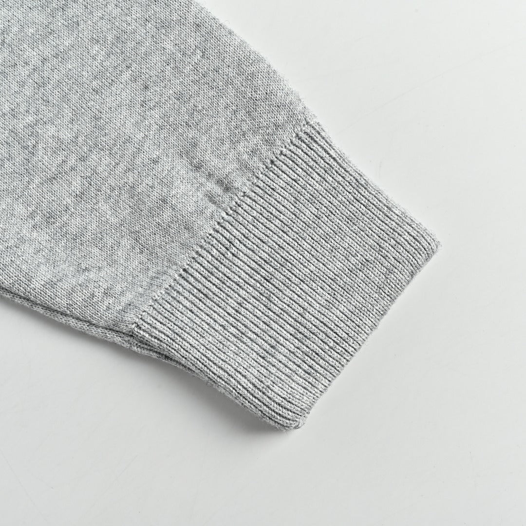 Dior CD Oblique Jacquard Lined Full-Zip Hoodie Sweatshirt - Light Grey